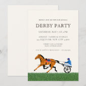 Invitation Modern Race Horse Derby Party Equestrian  (Devant / Derrière)
