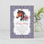 Invitation Modern Race Horse Derby Party Equestrian  (Debout devant)