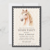 Invitation Modern Race Horse Derby Party Equestrian  (Devant)