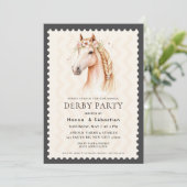 Invitation Modern Race Horse Derby Party Equestrian  (Debout devant)