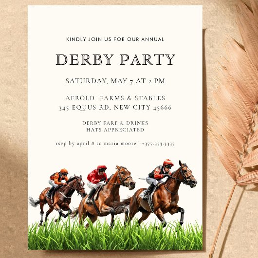Invitation Modern Race Horse Derby Party Equestrian  Invitati