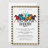 Invitation Modern Race Horse Derby Party Equestrian Invitatio (Devant / Derrière)