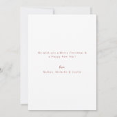Invitation Modern Red Border Family Photo Christmas Card (Dos)