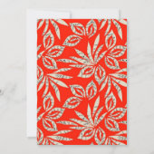 Invitation Modern Red Botanical Elegant Leaf (Dos)