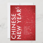 Invitation Modern Red Gold Glitter Horse 2026 Lunar New Year (Devant)