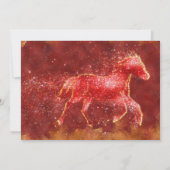 Invitation Modern Red Gold Glitter Horse 2026 Lunar New Year (Dos)