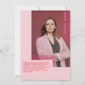 Invitation Modern Red & Pink Typography Grad Party Photo (Dos)