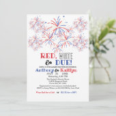Invitation Modern Red White & Due 4th July Baby Shower (Debout devant)