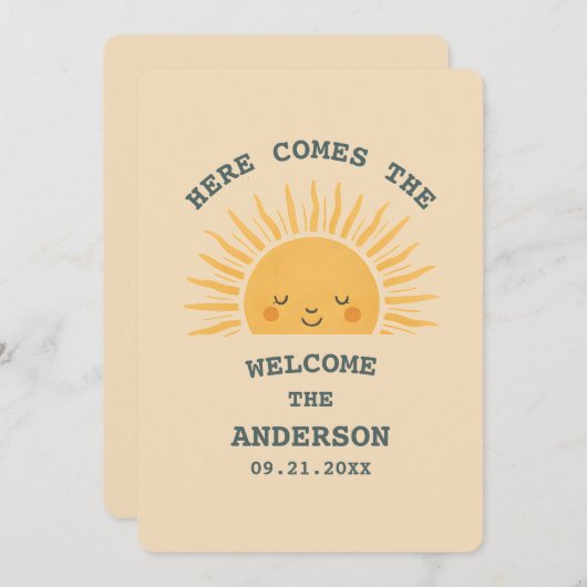 Invitation Modern Retro Baby Shower Customizable Sticker  (Devant / Derrière)