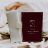 Invitation Modern Retro Burgundy Wedding Save the date