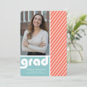 Invitation Modern Retro Script Graduate Photo Graduation (Debout devant)