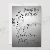 Invitation Modern Rock Music Black & White Graduation Party (Devant)