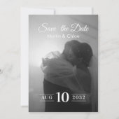 Invitation Modern Romantic Black and White Photo Wedding  (Devant)