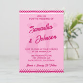 Invitation Modern Romantic Blush Pink Chevron Wedding (Debout devant)