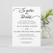 Invitation Modern Romantic Script Save the Date (Debout devant)