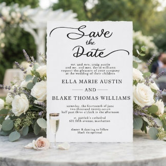 Invitation Modern Romantic Script Save the Date