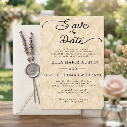 Invitation Modern Romantic Script Save the Date