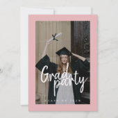 Invitation Modern Rose Gold Photo Collage Graduation (Devant)