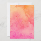 Invitation MOdern rose orange aquarelle typographie Sweet 16 (Dos)