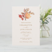 Invitation Modern Rustic Fall Boho Flower Wedding (Debout devant)