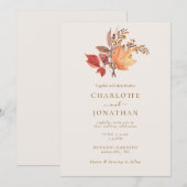 Invitation Modern Rustic Fall Boho Flower Wedding (Devant / Derrière)