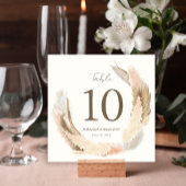 Invitation Modern Rustic Pampas Grass Wedding Table Number