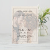 Invitation Modern Rustic Photo Overlay Wedding (Debout devant)