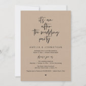 Invitation Modern Rustic Wedding Reception Brown Kraft (Devant)