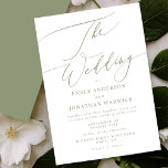 Invitation Modern Sage Green and White Simple Wedding<br><div class="desc">Modern Sage Green and White Simple Wedding Invitation for a modern wedding formal or informal. Sage and white with impressive modern calligraphy.</div>