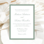 Invitation Modern Sage Green Border Wedding