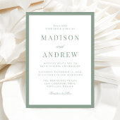 Invitation Modern Sage Green Border Wedding