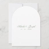 Invitation Modern Sage Green Floral Botanical Arched Wedding (Dos)