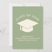 Invitation Modern Sage Green Wavy Stripe Graduation Party (Dos)