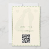 Invitation Modern Sage Green Wavy Stripe QR Code Wedding (Dos)