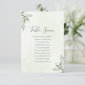 Invitation Modern Sage Greenery Wedding Seating Plan Card (Debout devant)