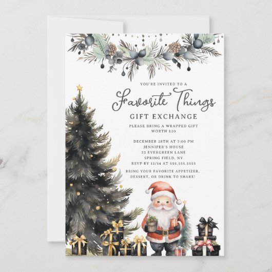 Invitation Modern Santa Favorite Things Invite (Devant)