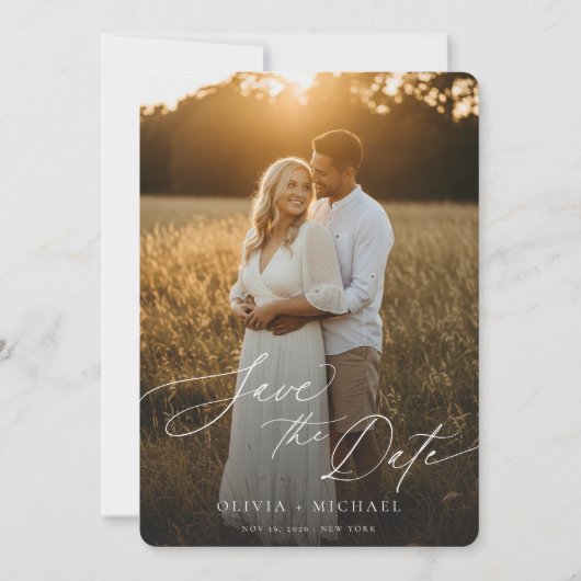 Invitation Modern Save the Date, Boho Photo Save the Date (Devant)
