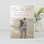Invitation Modern Save The Date Card | Minimalist Photo (Debout devant)