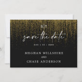 Invitation Modern Save the Date Edgy Gold Parties scintillant (Devant)