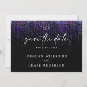 Invitation Modern Save the Date Edgy Purple Parties scintilla (Devant)