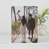 Invitation Modern Save The Date Forest Green Photo Mariage (Debout devant)
