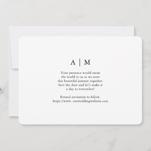 Invitation Modern Save the Date Mariage photo (Dos)