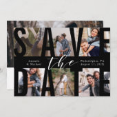 Invitation Modern Save the Date Photo Collage (Devant / Derrière)