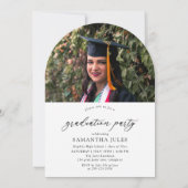 Invitation Modern Script 2 Photos Arch Graduation Party (Dos)