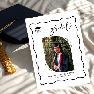 Invitation Modern Script 2 Photos Graduation Party