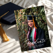 Invitation Modern Script 2 Photos Graduation Party