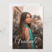 Invitation Modern Script 2 Photos Graduation Party (Devant)