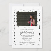 Invitation Modern Script 2 Photos Graduation Party (Dos)