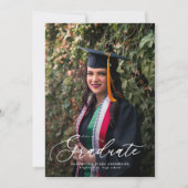 Invitation Modern Script 2 Photos Graduation Party (Devant)