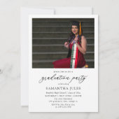 Invitation Modern Script 2 Photos Graduation Party (Dos)